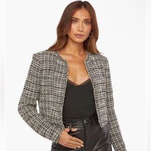 JustFab Tweed Inspired Cropped Jacket
